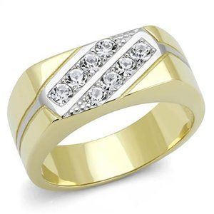Men's Stainless Steel Two-Tone Gold Plated Ring